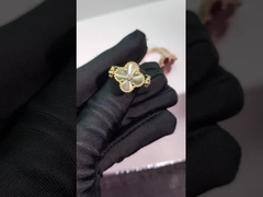 Or jaune de 18 carats, Agate, Diamant Vintage Alhambra Ringe réversible