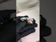 Bague de joaillerie en or massif 18 carats personnalisée, bijoux en diamant véritable, grande marque