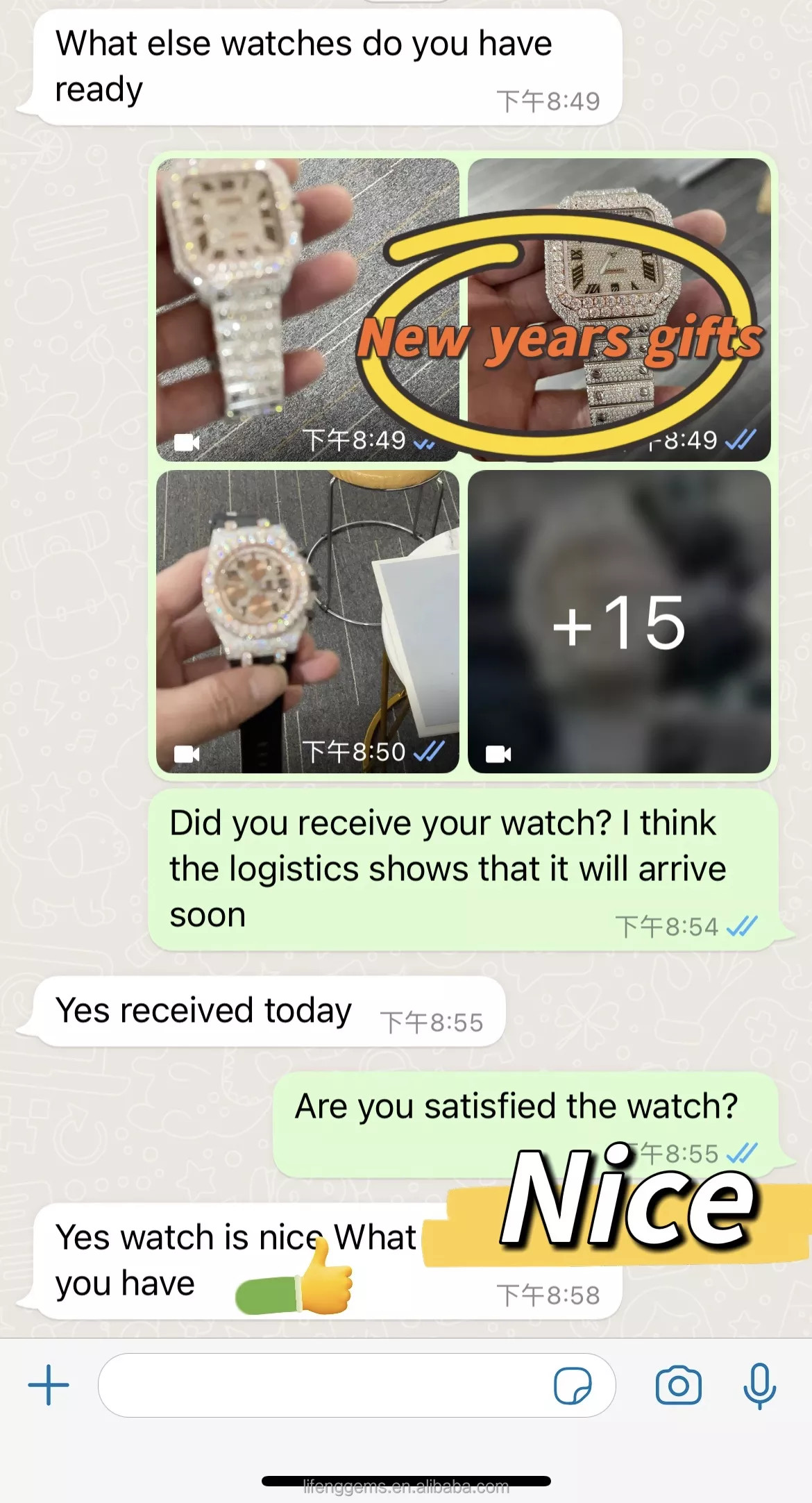 Dernière affaire concernant Une montre à l'oeil en moissanite blanc