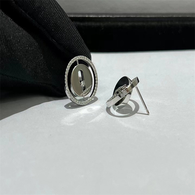 Custom 18k White Gold Diamond Earrings AU750 Gold Diamond Earrings For Women