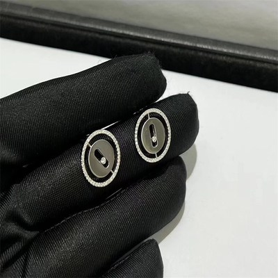Custom 18k White Gold Diamond Earrings AU750 Gold Diamond Earrings For Women