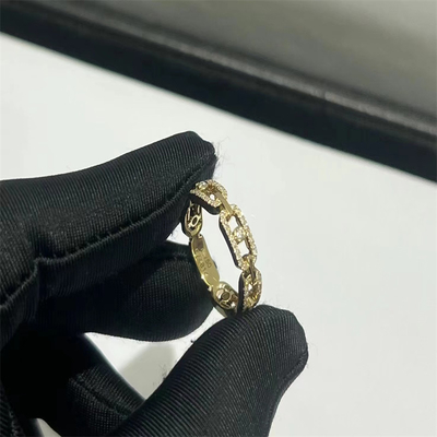 Luxury Wedding 18k Gold Diamond Ring VVS Diamond AU750 Gold Diamond Ring
