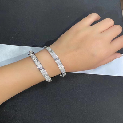 Custom Jewelry Brand White Gold Bracelet Brand Love Bangle With Diamonds