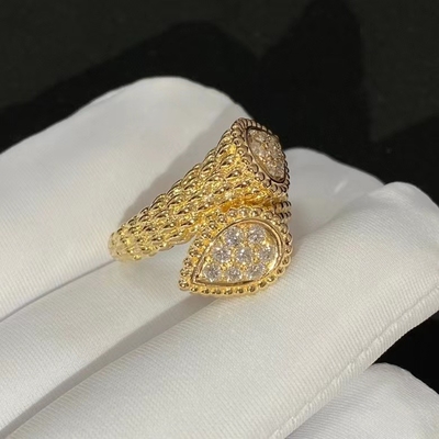 18K Gold Unisex Diamond Ring With Number Of Stones Shining Beauty