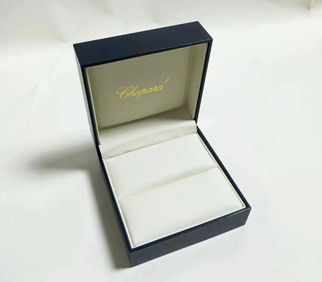 Modern Rectangle Custom Jewelry Box With Velvet Lining Secure Lock Closure / Classic White Finish