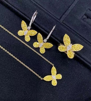 Luxury Diamond Jewelry With Round Cut Prong Setting Pairs Jewelry 18k Gold
