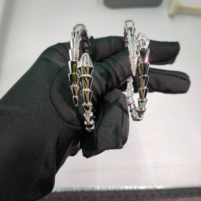 Serpenti Viper One-Coil 18 Kt Gold Bracelet Set With Pavé Diamonds On The Head And Tail High Jewelry Bulgari