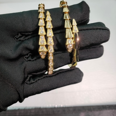 18k Gold Diamond One-Coil Serpenti Viper Bracelet Bulgari High Jewelry