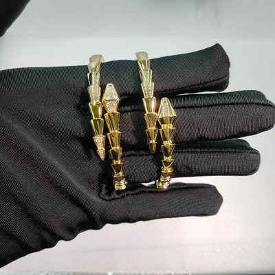 18k Gold Diamond One-Coil Serpenti Viper Bracelet Bulgari High Jewelry