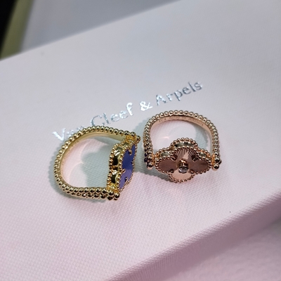 18K Yellow Gold, Agate, Diamond Vintage  Reversible Ring