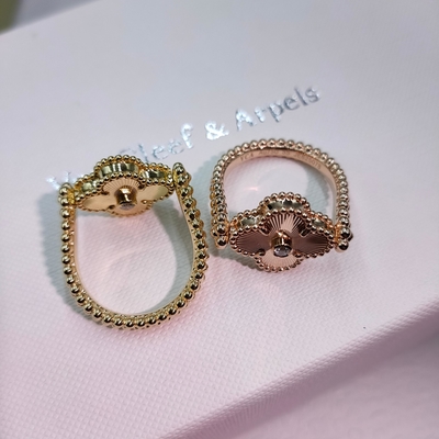 18K Yellow Gold, Agate, Diamond Vintage  Reversible Ring