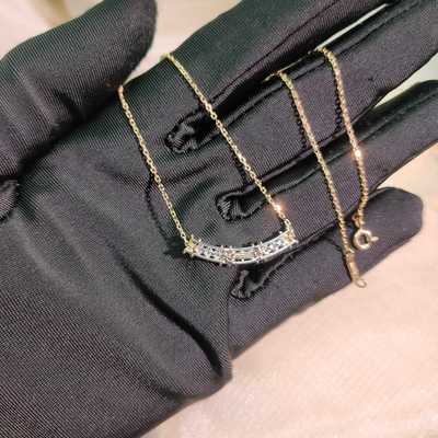 Luxury Real 18k Gold Diamonds Jewelry Modern Designs Bezel Setting