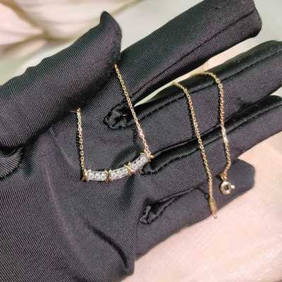 Luxury Real 18k Gold Diamonds Jewelry Modern Designs Bezel Setting