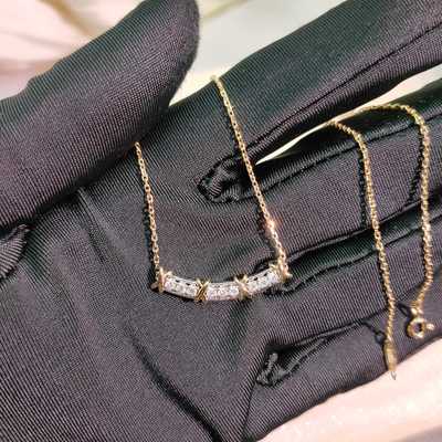 Luxury Real 18k Gold Diamonds Jewelry Modern Designs Bezel Setting