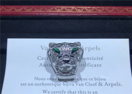 Exquisite Brand Jewelry / Panthere De Brand Ring Full Diamond Paved Brand jewelry luxury