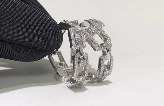 Custom Made AU750 Gold 18k White Gold Move Pei Pavé Ring