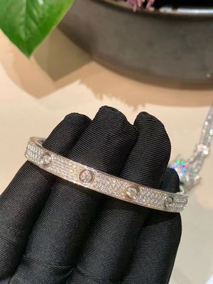 Luxury Brand Full Diamond Love Bracelet HK Setting For Anniversary Engagement Gift