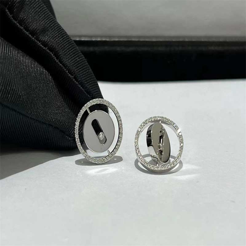 Custom 18k White Gold Diamond Earrings AU750 Gold Diamond Earrings For Women