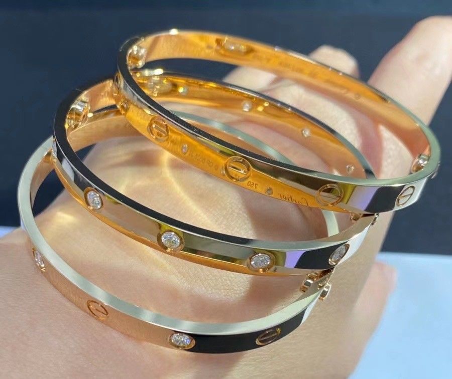 18k best quality gold jewelry Custom Jewelry Manufacturer Hk Setting Bangle