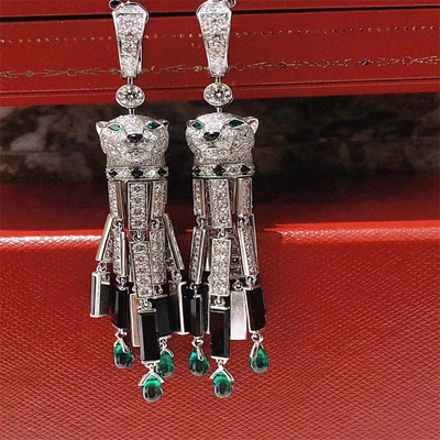Jeux personnalisés Diamant 18k Or Boucles d'oreilles Brand Panthère Boucles d'oreilles