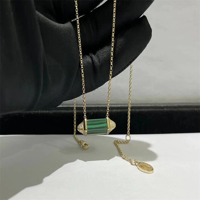Jeu de 18k Jeu de bijoux personnalisé Jeu de collier d'or en diamant malachite