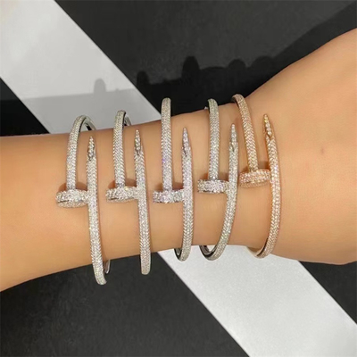 Diamant de luxe de Rose Gold Ref N6702117 de bracelet de clou de Brand Just A de bijoux vrai