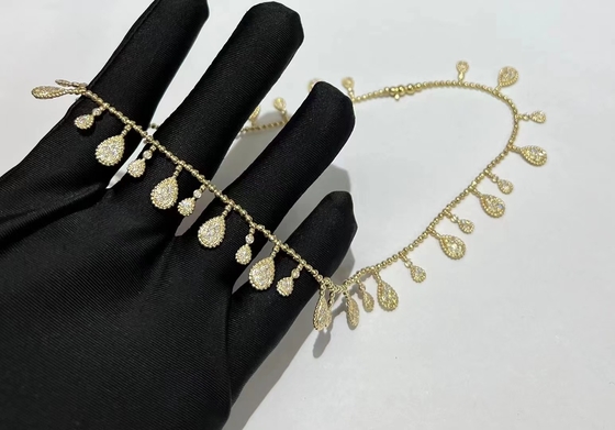 Collier en or diamanté de 18 carats en or jaune serpent bohème