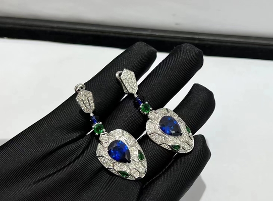 boucles d'oreille de luxe solides de bijoux de gemmes de bijoux d'or de carat de bijoux faits sur commande 18
