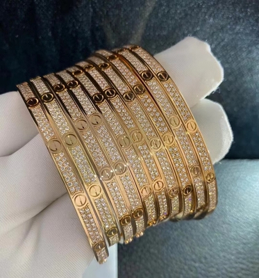 bijoux faits sur commande de bracelet d'or de Brand Full Diamond Love Bracelet 18k d'usine de la Chine de bijoux de marque élevée