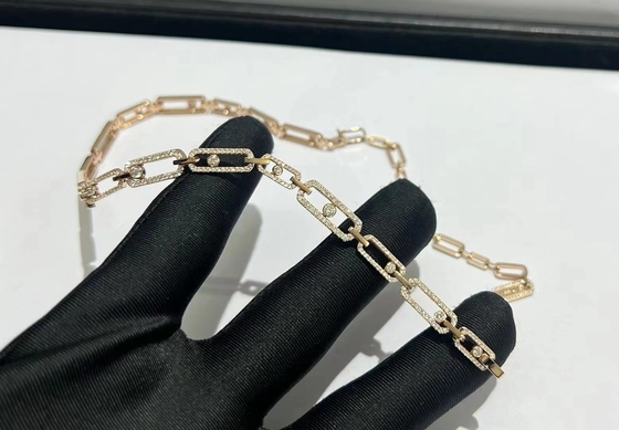 usine de bijoux chinois 18k or jaune collier de diamant AU750 or bijoux de haute marque