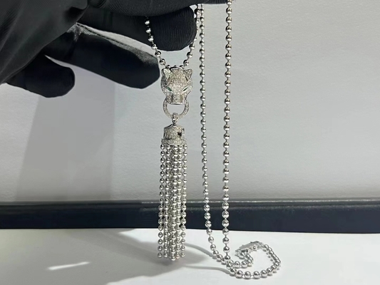 Émeraudes et diamants Panthère De Brand Necklace d'or blanc de Brand 18K