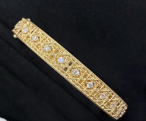 Finition polie 18K Or Bracelet diamant Prong Setting Maître fournisseur de bijoux