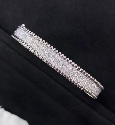 Bracelet de diamants PerléE, 3 rangées, modèle moyen 18 carats d'or blanc, bijoux en diamant