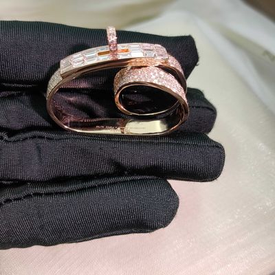 Bague de joaillerie en or massif 18 carats personnalisée, bijoux en diamant véritable, grande marque