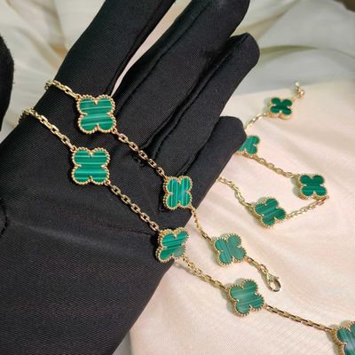Vintage bijoux personnalisés Bézel Setting Vintage bracelet Alhambra, 5 motifs 18K or jaune