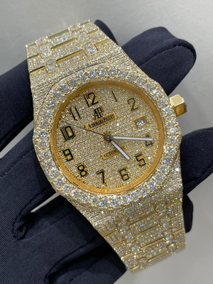 Hiphop Moissanite Cube de glace Montre automatique mouvement