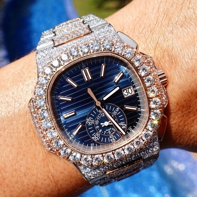 Des montres hip hop de luxe avec glace pour hommes